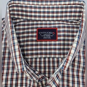 UNTUCKit Bordales WF Shirt Slim Long-Sleeve Button-Down Red/White/Blue Medium